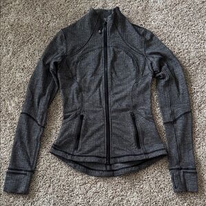 Lululemon Forme Jacket 6 Herringbone Heathered Slate Black Textured Define RARE